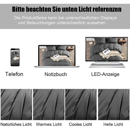 Soifox Bettwäsche Set 200x220 cm Grau Anthrazit Mikrofaser
