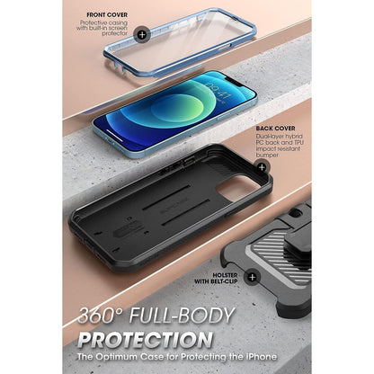 Schutzhülle iPhone 13 6,1 Zoll Ganzkörper Rugged Holster Blau