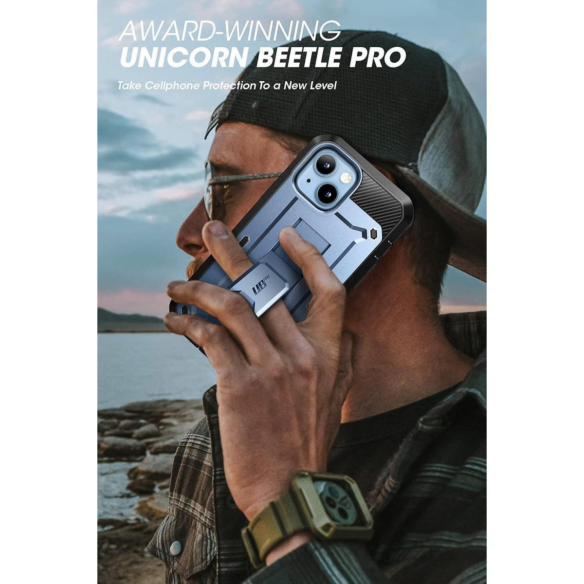 Schutzhülle iPhone 13 6,1 Zoll Ganzkörper Rugged Holster Blau