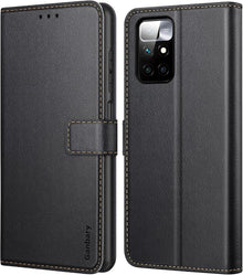 Xiaomi Redmi 10 Handyhülle Leder Flipcase Magnet Standfunktion Schwarz