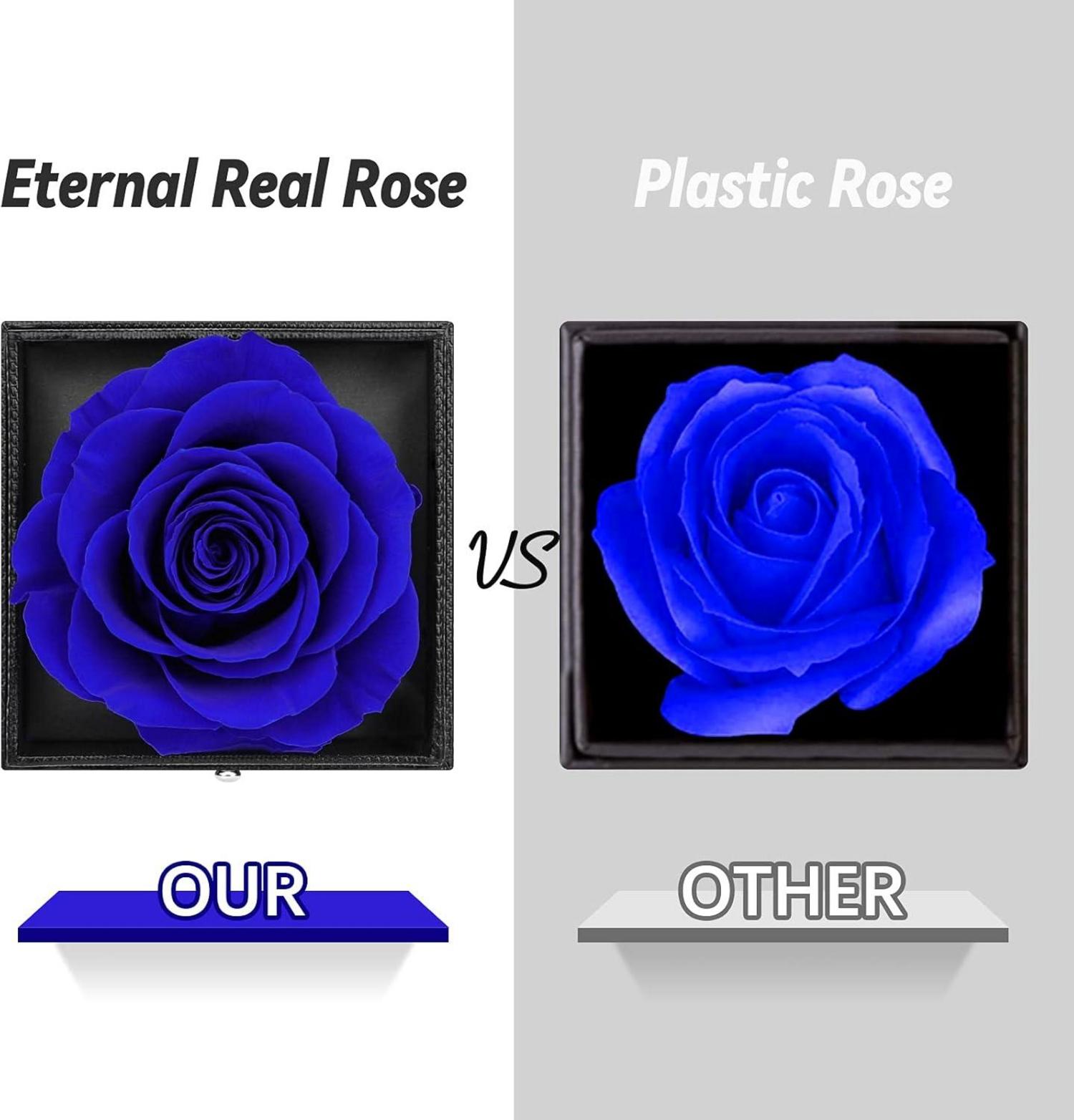 ADAZ Ewige Rose I Love You Halskette Blau Geschenkbox