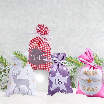 DIY Adventskalender Set mit 24 Stoffbeuteln und Aufhängung