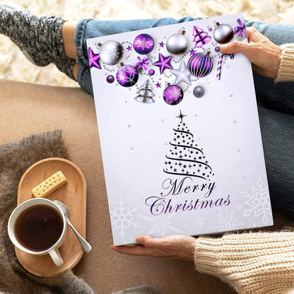 Lila Schmuck Adventskalender 2024 für Mädchen Herz