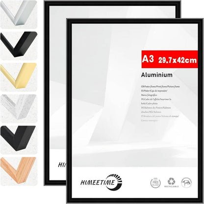 Schwarzer Aluminium Fotorahmen A3 29,7x42cm 2 Stück