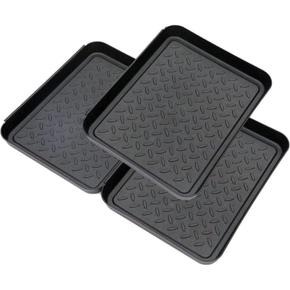 Schuhabtropfschale 3er Set Schwarz 35x27cm Kunststoffwanne