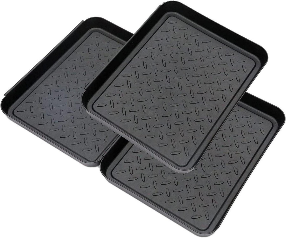 Schuhabtropfschale 3er Set 35x27x3cm Schwarz Kunststoffwanne