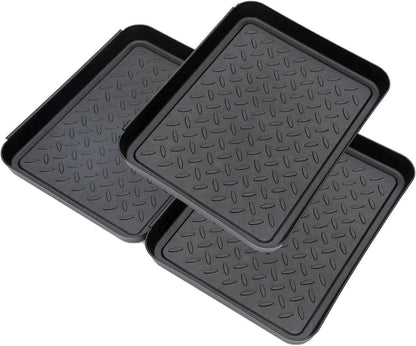 Schuhabtropfschale 3er Set 35x27x3cm Schwarz Kunststoffwanne