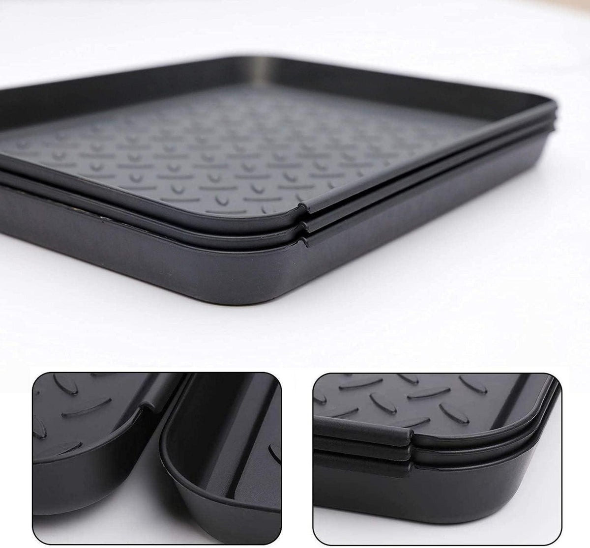 Schuhabtropfschale 3er Set 35x27x3cm Schwarz Kunststoffwanne