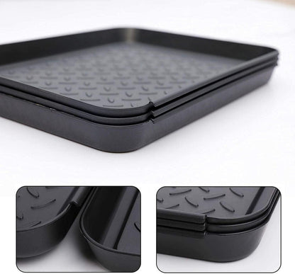 Schuhabtropfschale 3er Set 35x27x3cm Schwarz Kunststoffwanne