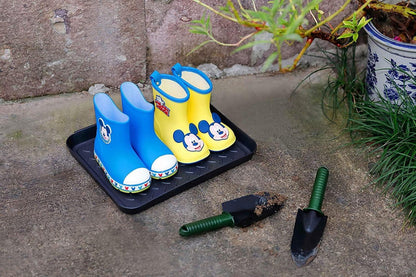 Schuhabtropfschale 3er Set 35x27x3 cm Schwarz für Regen und Schnee