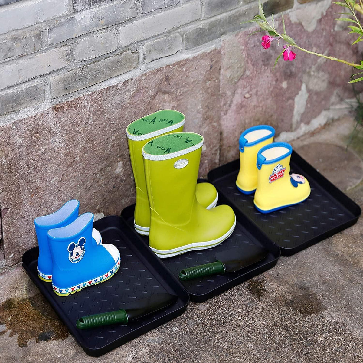 Schuhabtropfschale 3er Set 35x27,5x3cm Schwarz wasserdicht robust