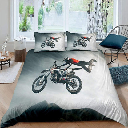 Motocross Bettwäsche Set 220x240cm – Kinderzimmer & Motorrad Design