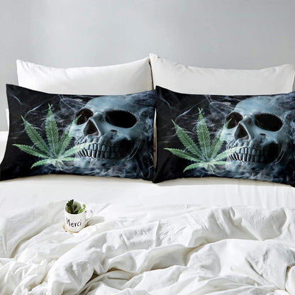Marihuana Blatt Bettwäsche Set – Gothic Schlafzimmer Kollektion