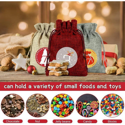 Sprinlot Adventskalender Stoffbeutel 24 Weihnachtskalender