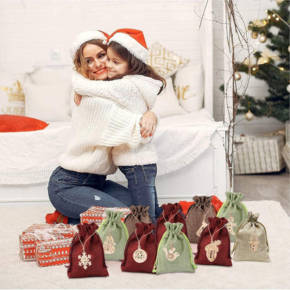 Adventskalender zum Befüllen mit 24 Säckchen und