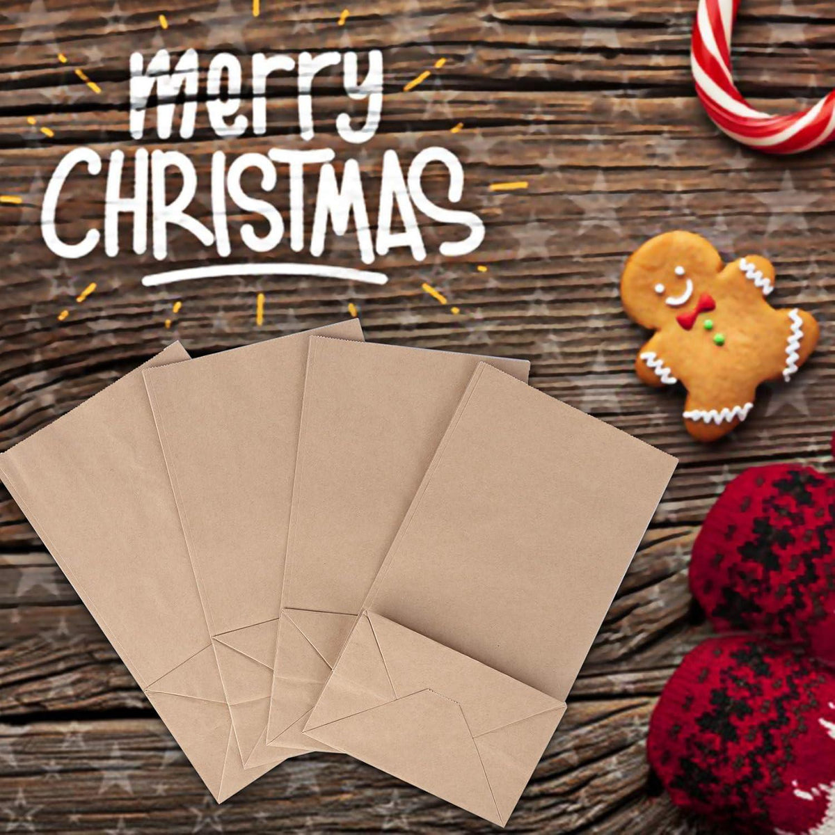Adventskalender Papiertüten Kraftpapier 24er Set zum Befüllen und Basteln