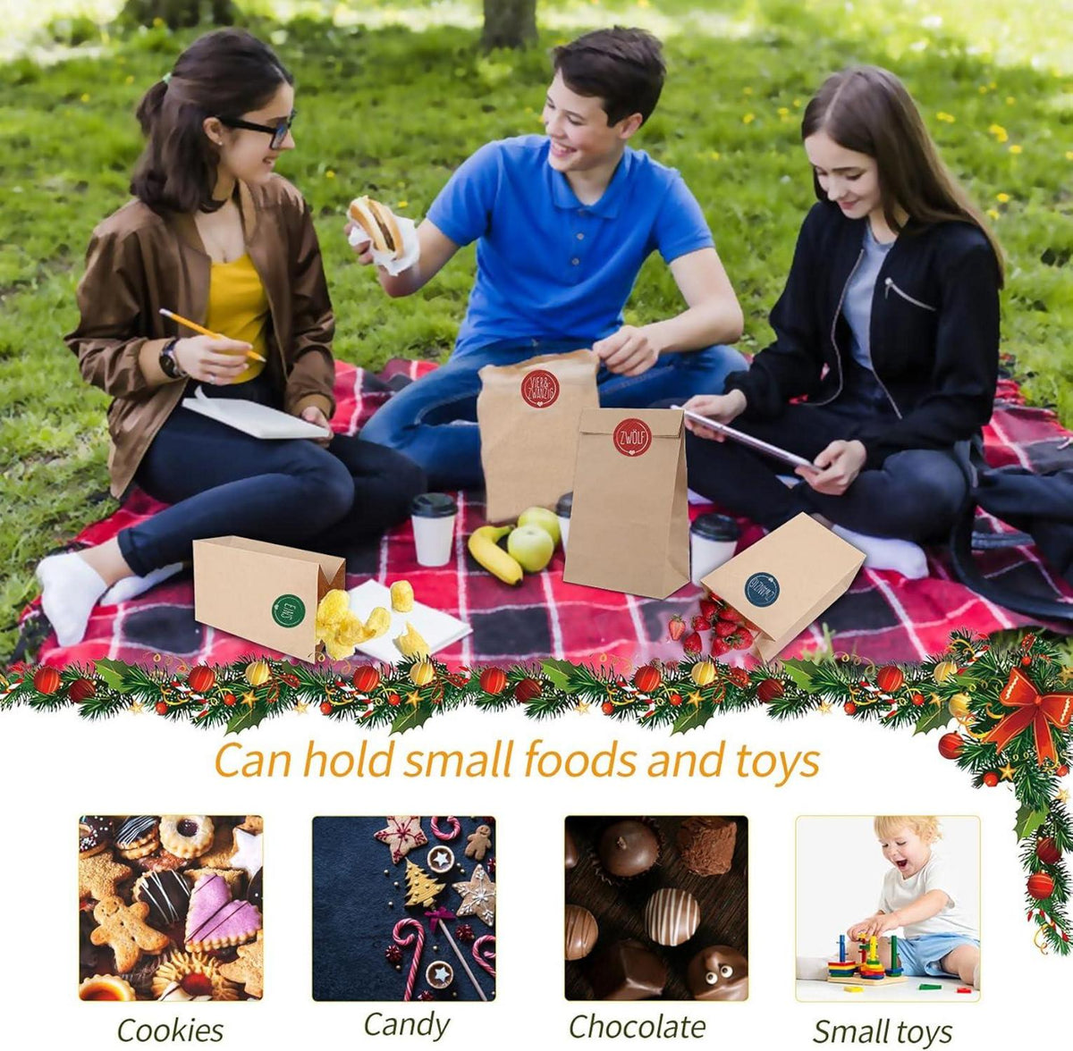Adventskalender Kraftpapiertüten 24er Set Befüllen DIY Weihnachtskalender