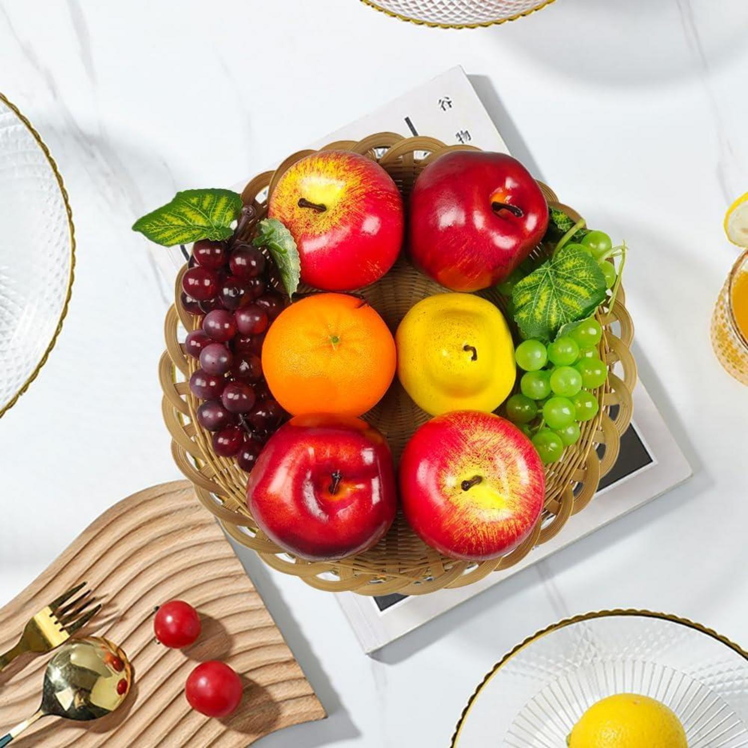 Künstliche Früchte Set 8tlg. Deko Obst lebensecht Apfel Traube Orange Birne