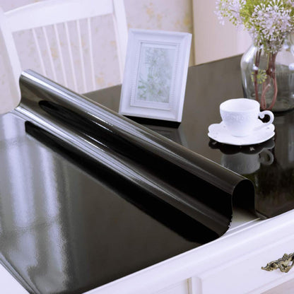 PVC Tischdecke wasserdicht 80x200cm Schwarz