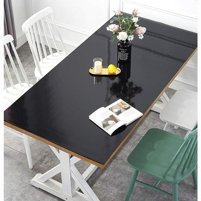 PVC Tischdecke wasserdicht 80x200cm Schwarz