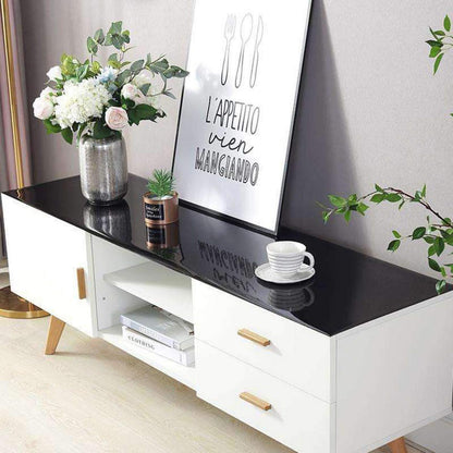 PVC Tischdecke wasserdicht 80x200cm Schwarz