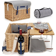 Picknickkorb Set für 2 Personen mit Weintisch & Zubehör