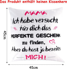 Personalisierter Geburtstagskissenbezug für Mama 45x45cm