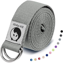 Yoga Gurt Baumwolle Yogagurt 180/250cm Schiebeschnalle Grau