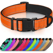 Gepolstertes Hundehalsband Neopren Nylon Verstellbar XL Orange