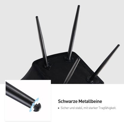 Esszimmerstühle 4er Set Samt Schwarz Armlehne Metallbeine Stuhl