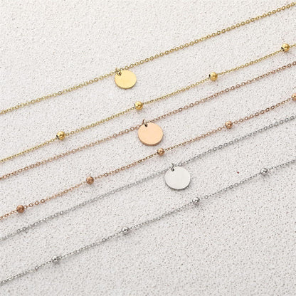 AFSTALR Layered Kette Damen Silber Gold Multilayer Halskette Rund Anhänger