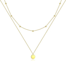 Layered Multilayer Halskette mit Coin Anhänger Silber Gold Rosegold