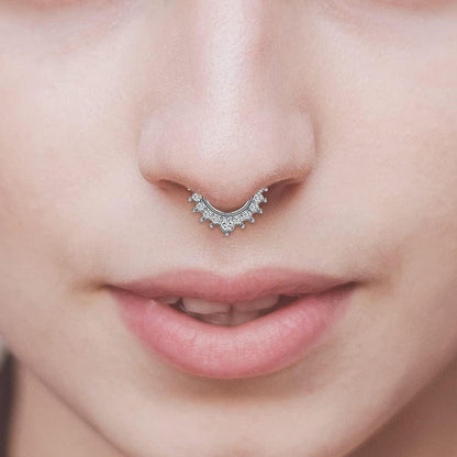 Fake Nasenpiercing Set 9 Stück Silber Chirurgenstahl Hoop