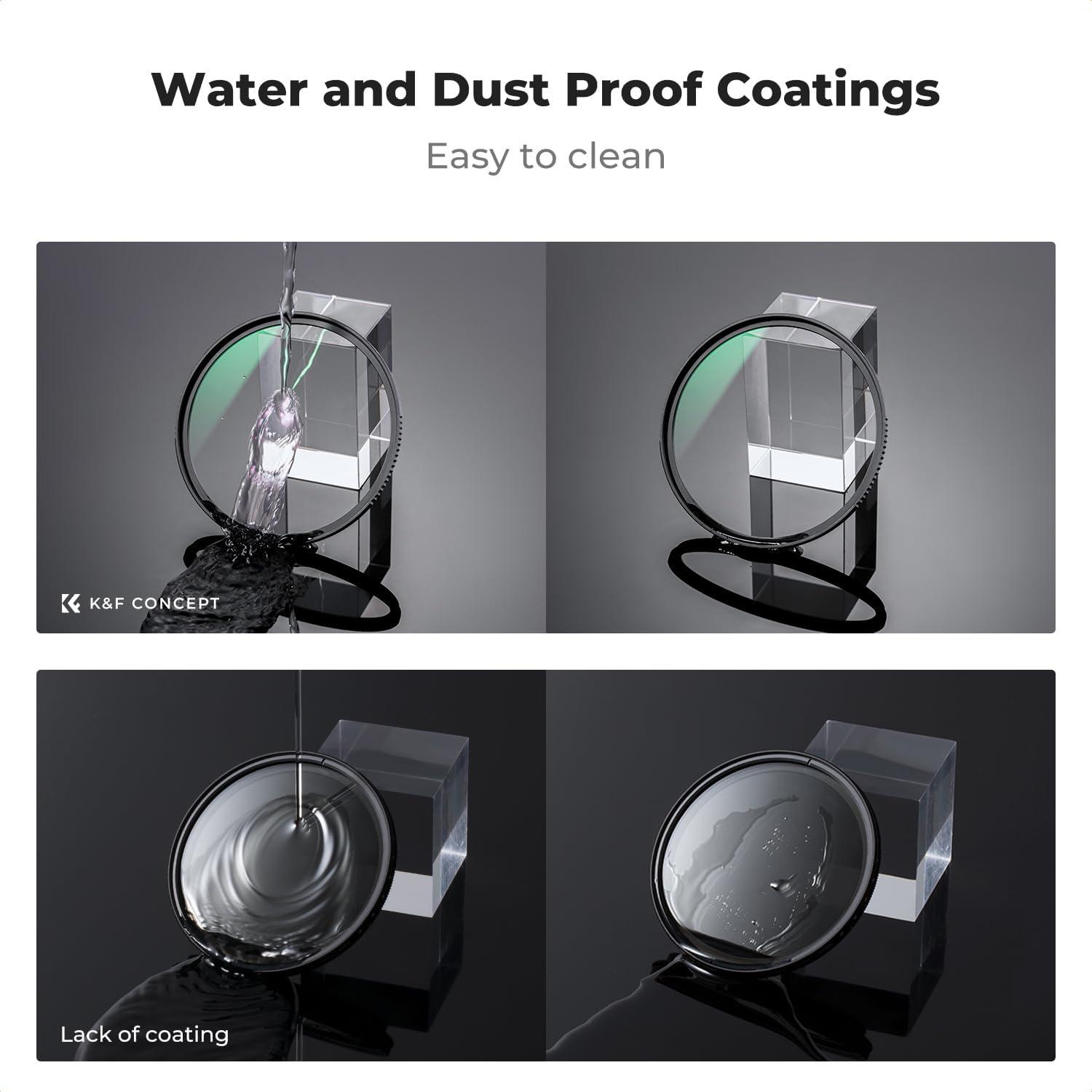 55mm Filter Set Polfilter CFL MCUV mit Metalldeckel & Tasche