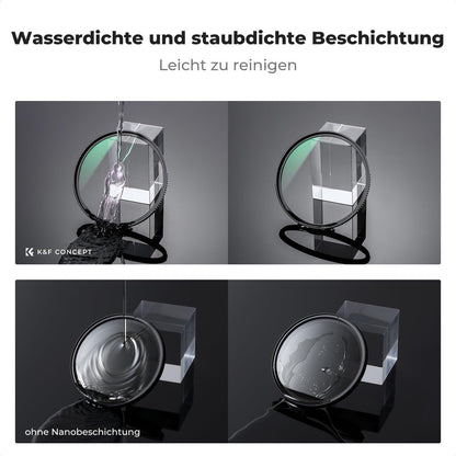 K&F Concept 82mm Filter Set & Objektivdeckel, Nano X-Serie