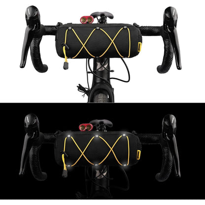 Fahrrad Lenkertasche mit Schultergurt, 2.4L, Schwarz-Gelb