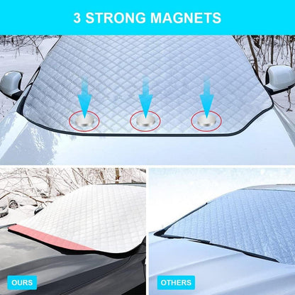 Frontscheibenabdeckung Auto Magnet Fixierung Winter Schnee Frost 183x116cm