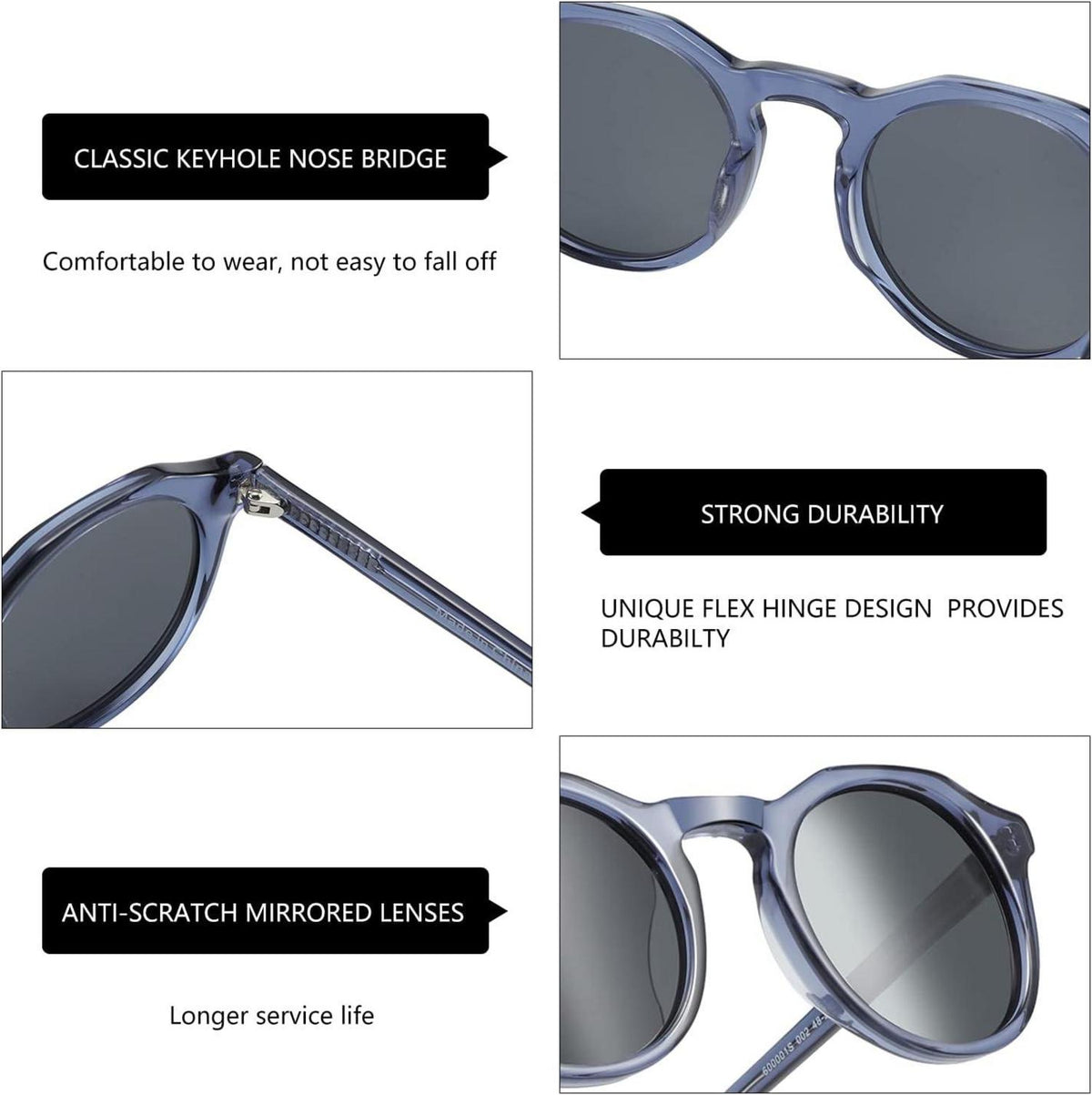 Vintage Runde Polarisierte Sonnenbrille UV400 Schutz Herren Damen
