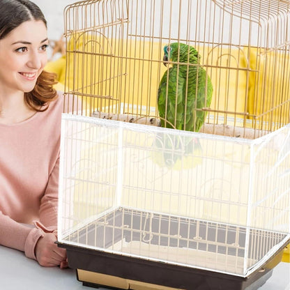 Extra Große Weiße Vogelkäfig Abdeckung Samenfänger Einstellbar Papageien Netz