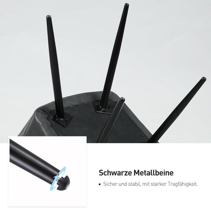 Esszimmerstühle 4er Set Kunstleder Armlehne Metallbeine Graphitgrau
