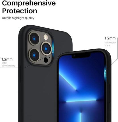 ORNARTO Silikon Case für iPhone 13 Pro 6,1 Zoll Voller Schutz Schwarz