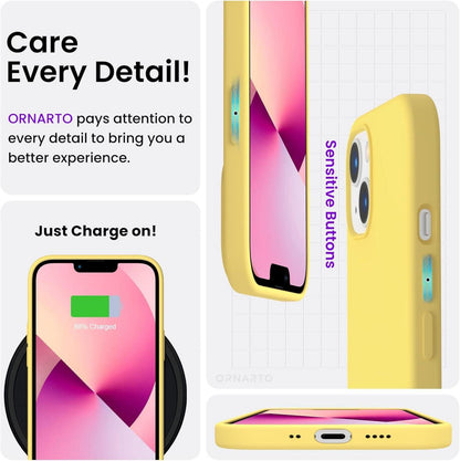 iPhone 13 Mini 5,4 Silikon Case Schutzhülle Flüssig Silikon Zitronengelb