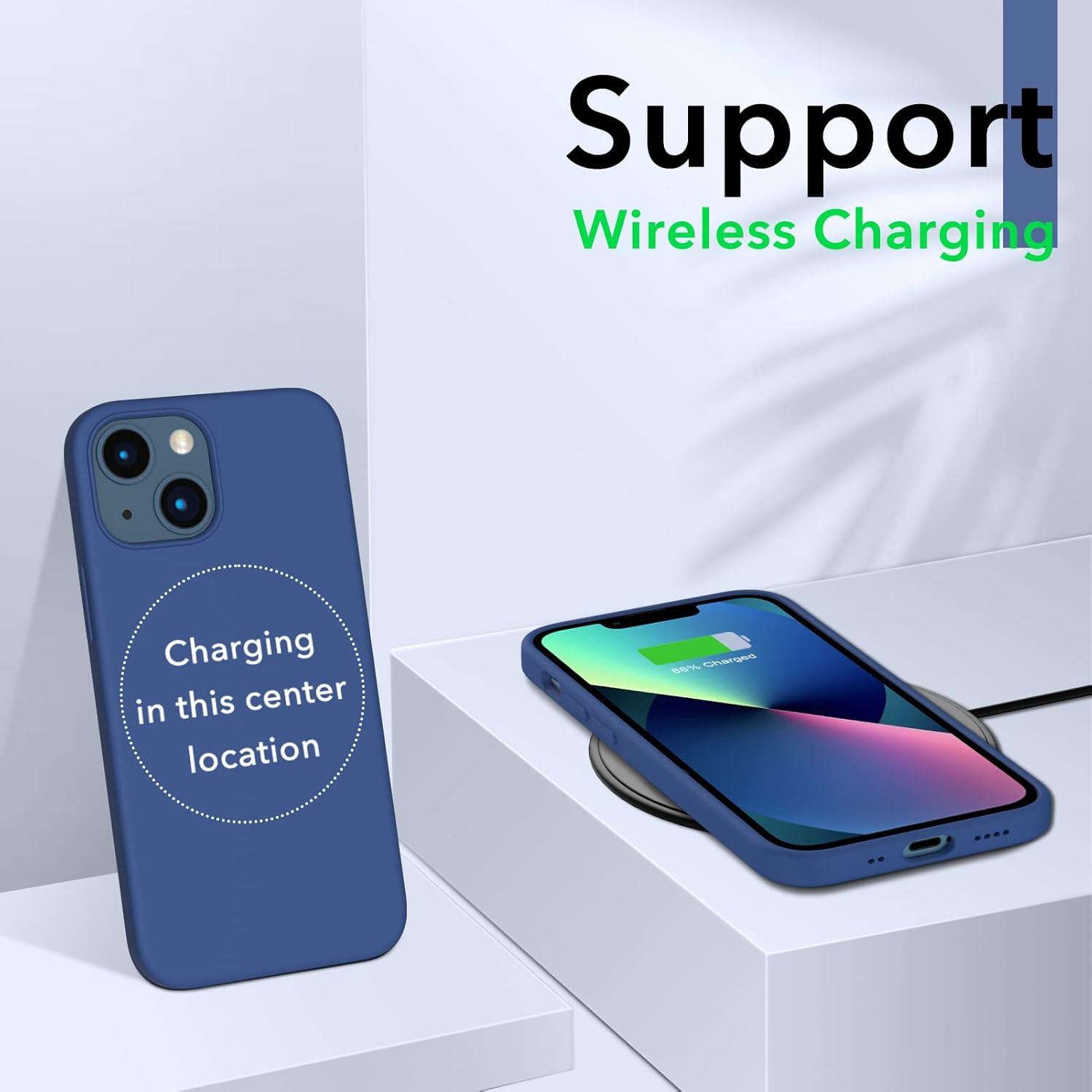 ORNARTO iPhone 13 Mini 5,4 Silikon Hülle Ultra Dünn Voller Schutz - Königsblau