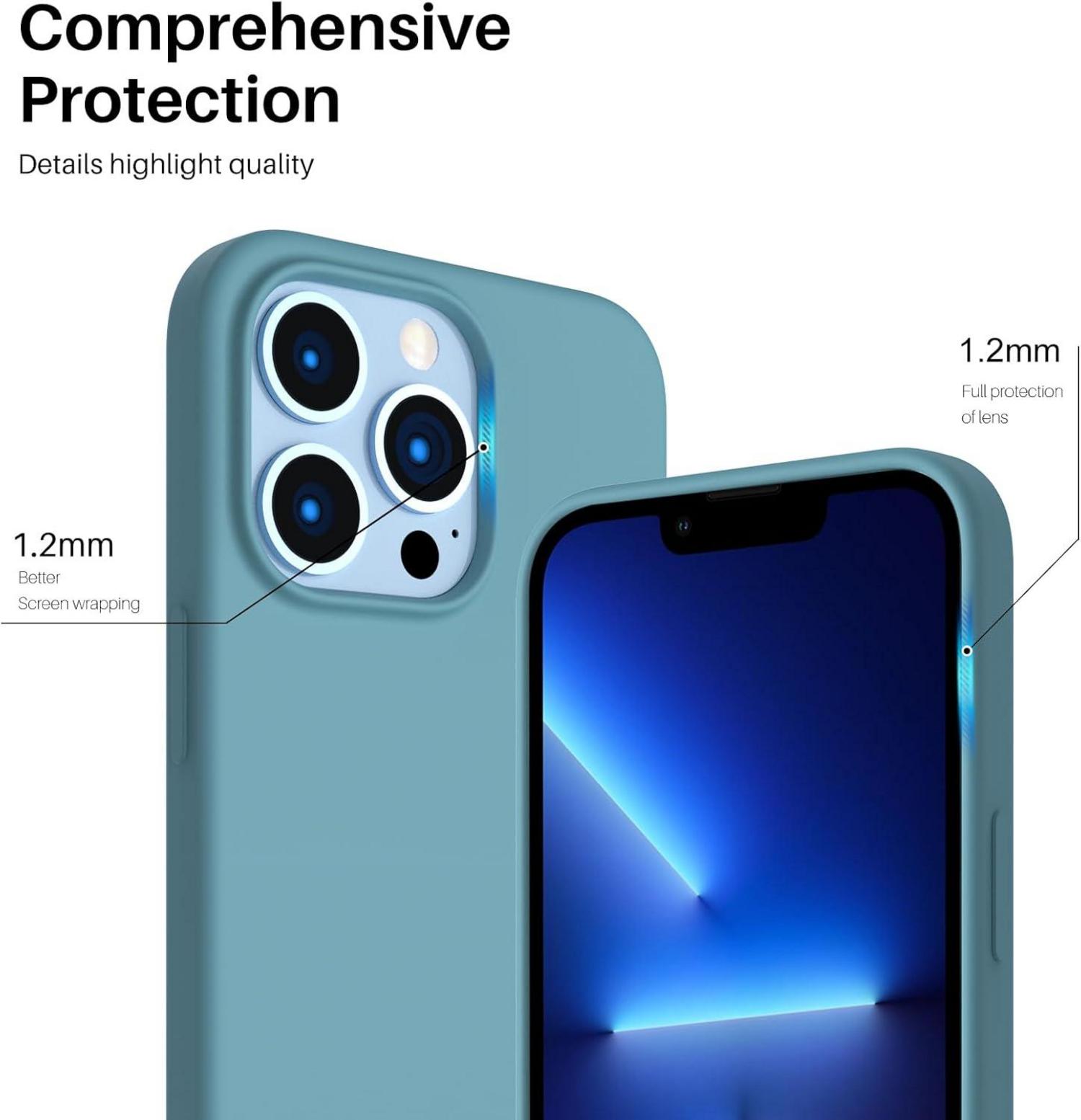 ORNARTO iPhone 13 Pro Silikon Hülle Flüssig Schutz 6,1 Zoll Voller Kaktus