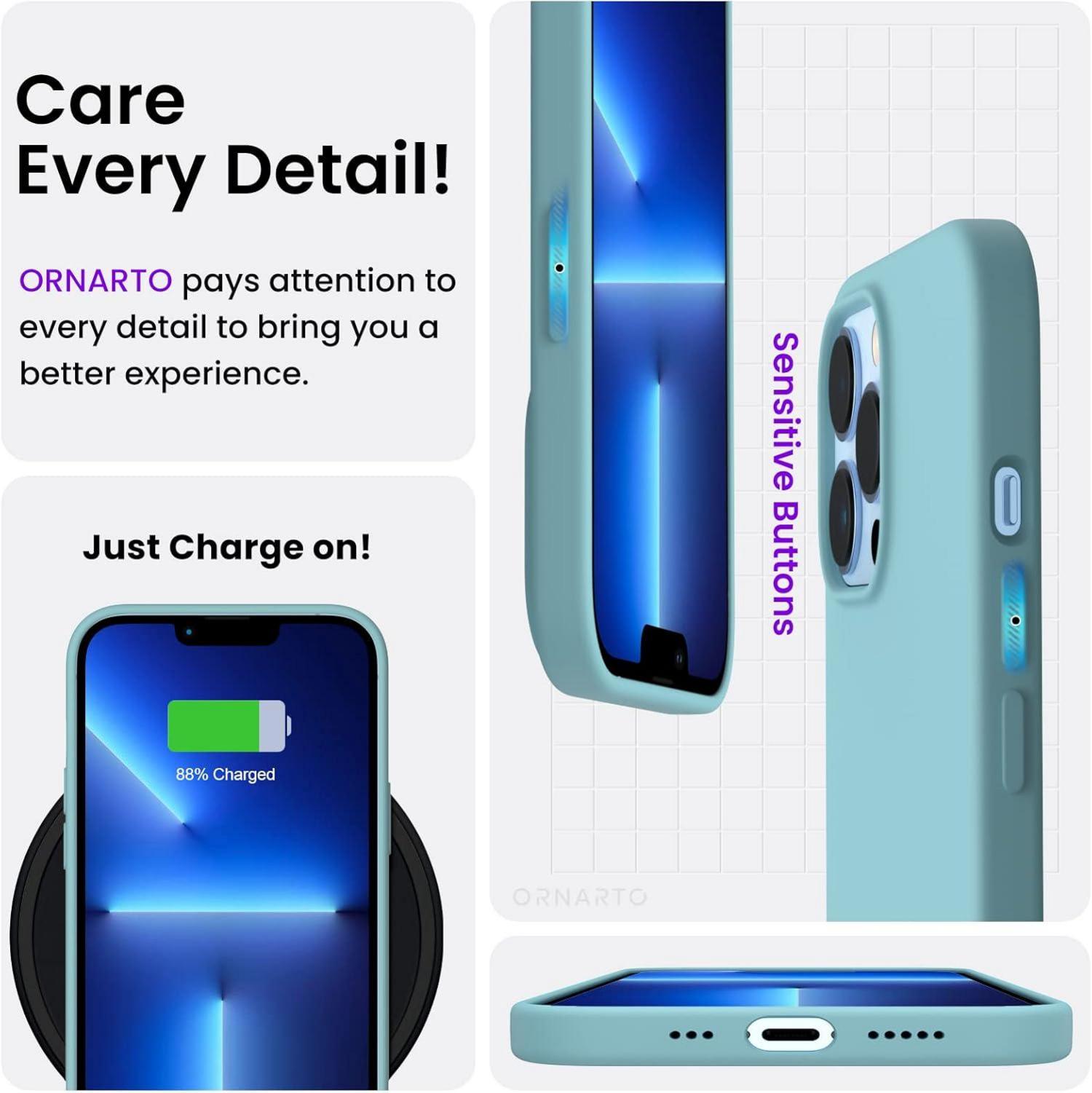 iPhone 13 Pro 6,1 Silikon Case Hülle Schutz Flüssig Kamera Schutz