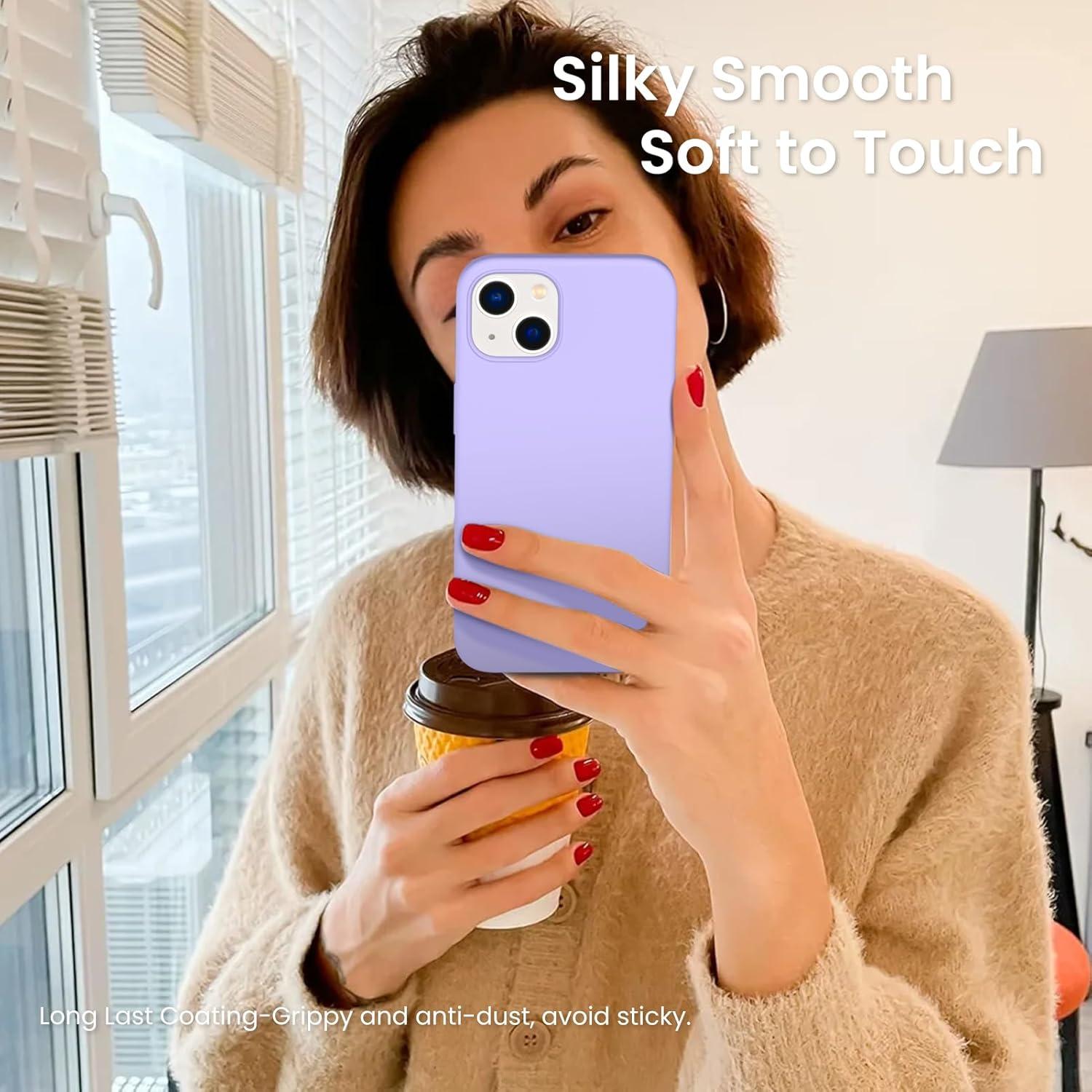 iPhone 13 Silikon Case 6,1 Flüssig Silikon Hülle Schutz Licht Lila