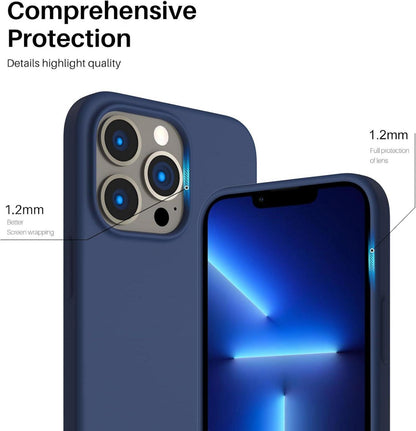 ORNARTO iPhone 13 Pro 6,1 Silikon Case Marineblau Schutz Hülle
