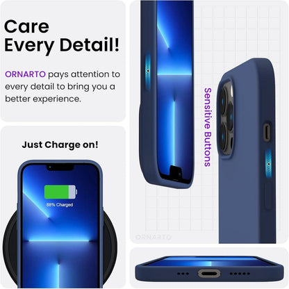 iPhone 13 Pro 6,1 Silikon Case Flüssige Hülle Voller Schutz Marineblau