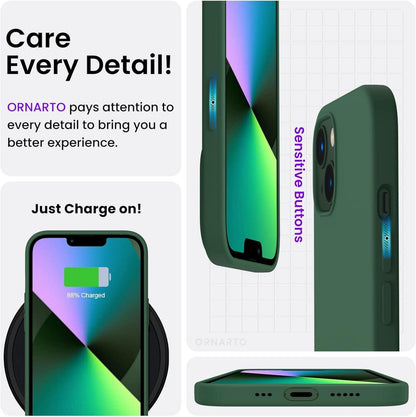 iPhone 13 Silikon Case Hülle Ultra Dünn Voller Schutz Flüssig Silikon Klee Grün