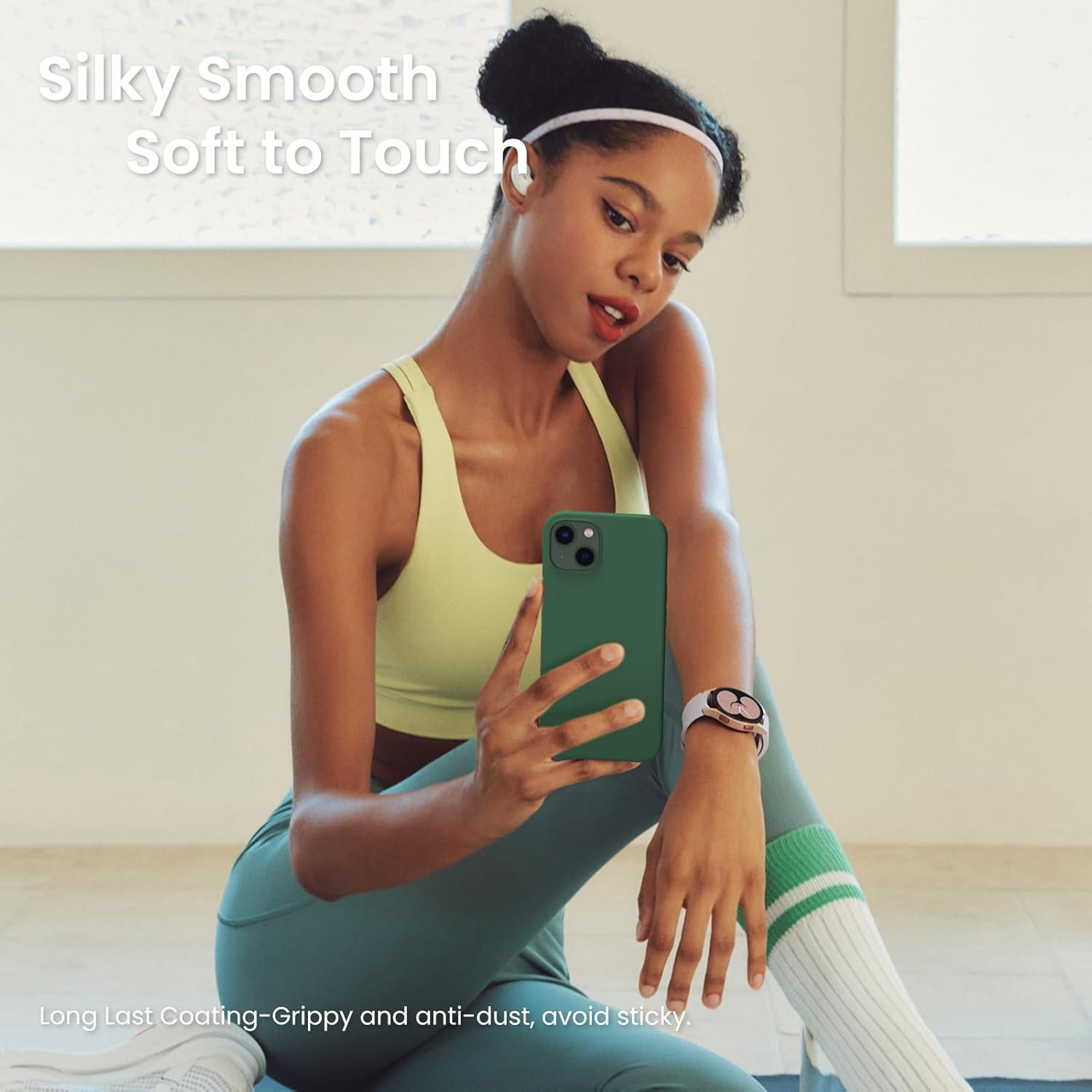 iPhone 13 6,1 Silikon Case Hülle Ultra Dünn Flüssig Silikon Klee Grün